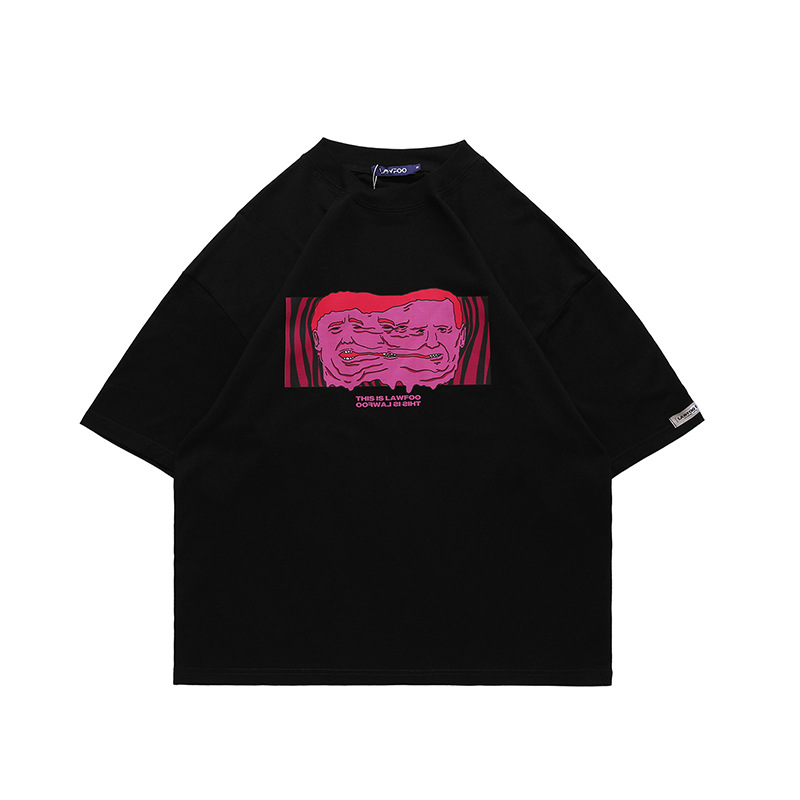 American style spoof avatar printed short sleeves 5