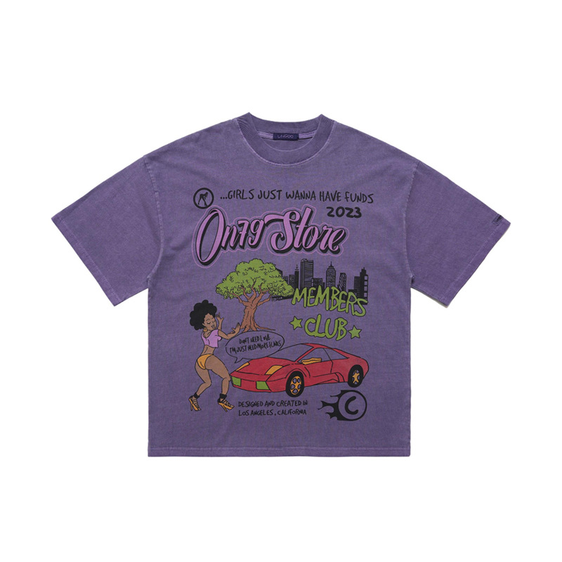 Cartoon print short sleeve T-shirt 32