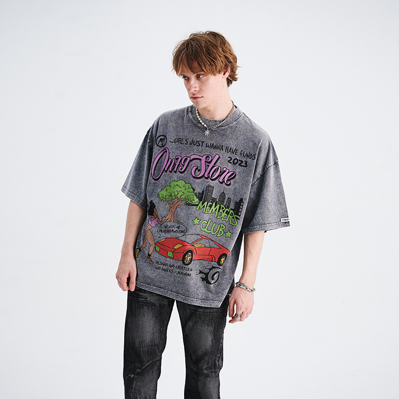 Cartoon print short sleeve T-shirt 32