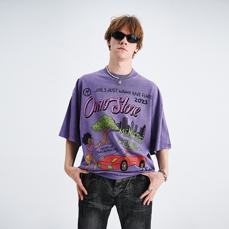 Cartoon print short sleeve T-shirt 32