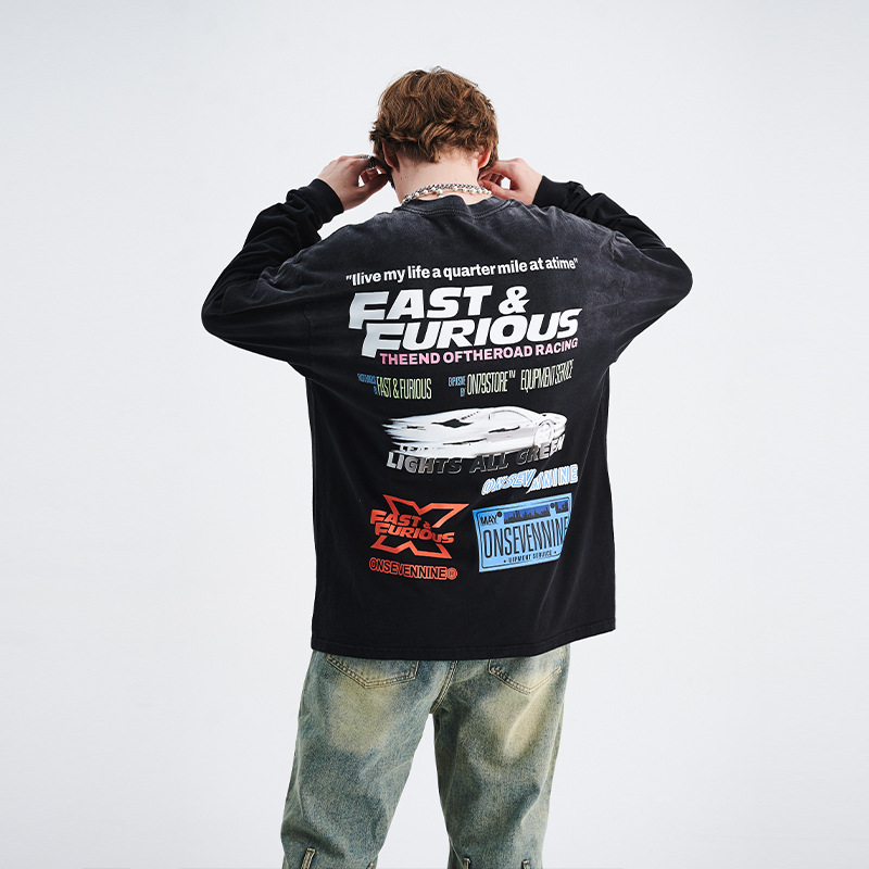 Long sleeve T-shirt with motorcycle printing 31