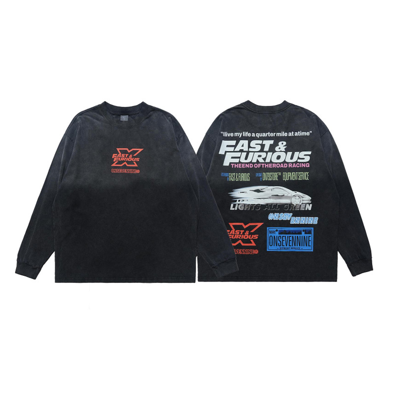 Long sleeve T-shirt with motorcycle printing 31