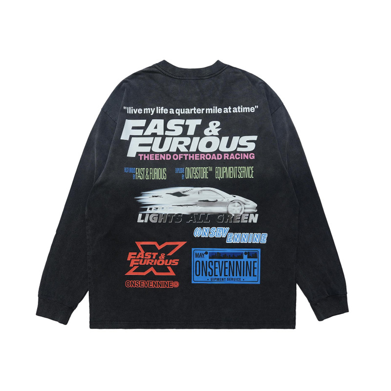 Long sleeve T-shirt with motorcycle printing 31