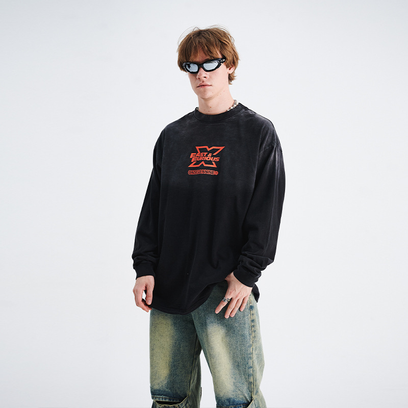 Long sleeve T-shirt with motorcycle printing 31