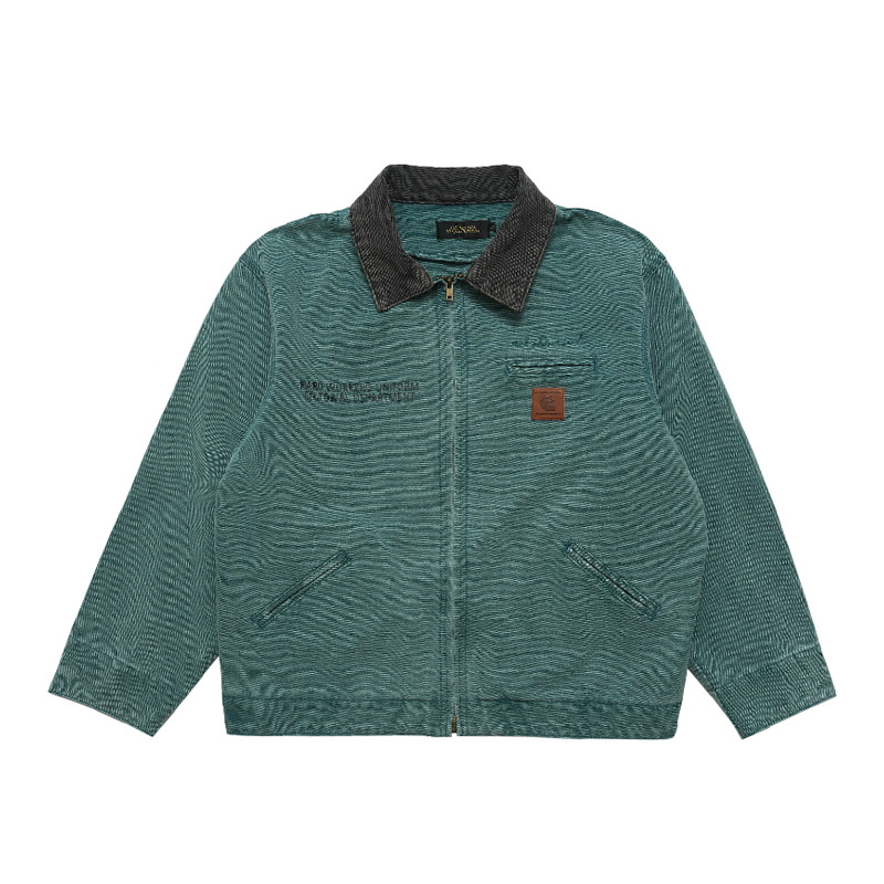 Vintage color-matching lapel casual cargo coat 34