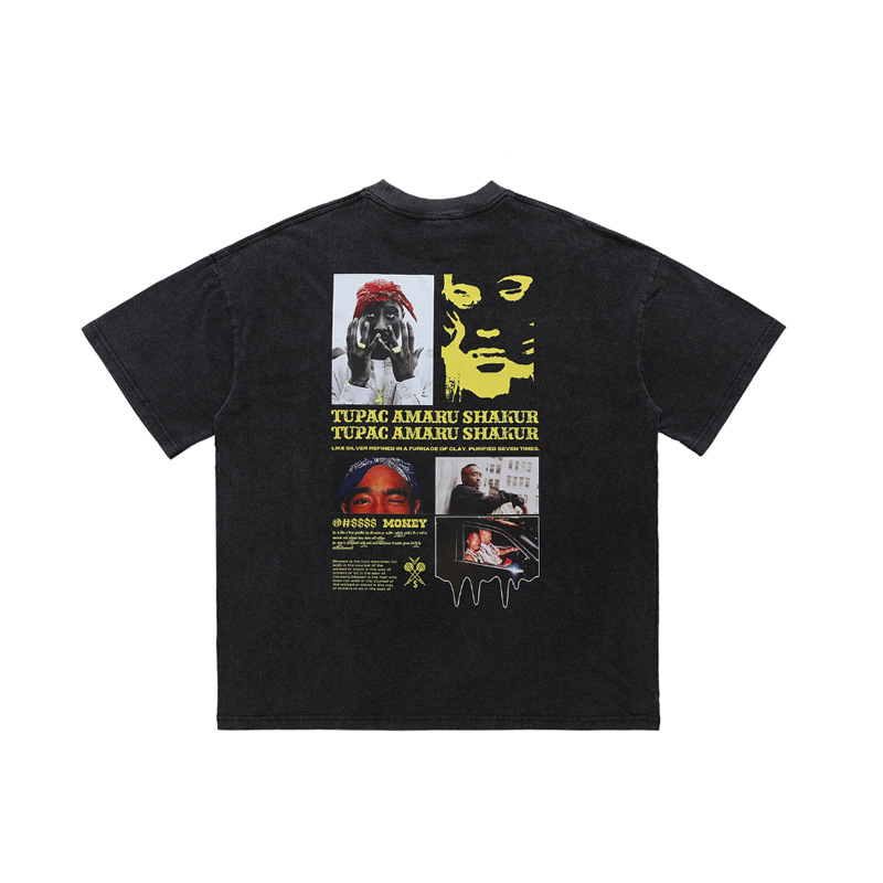 Drop shoulder loose fit T-shirt with text graphic print 20