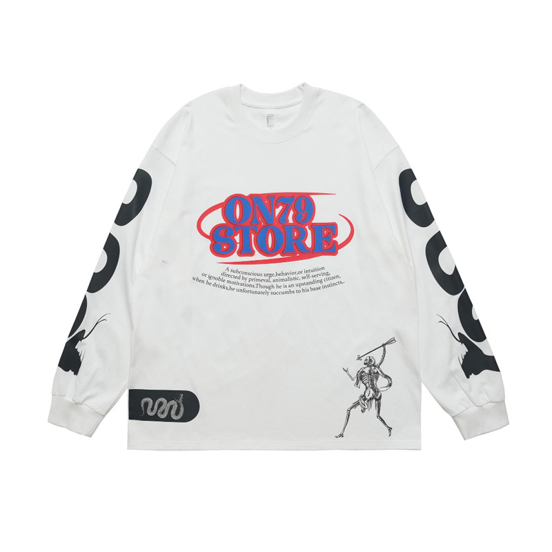 Large letter print long sleeve T-shirt loose top 26