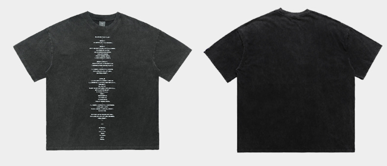 Men's niche design letter washed short sleeves 3