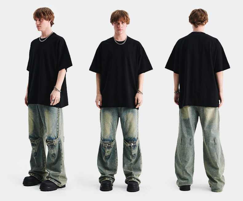 Normal neckline short-sleeved loose basic T-shirt 18