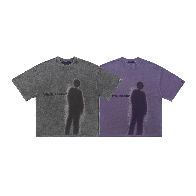 Portrait Printed Drop Shoulder Loose Couple T-Shirt 12