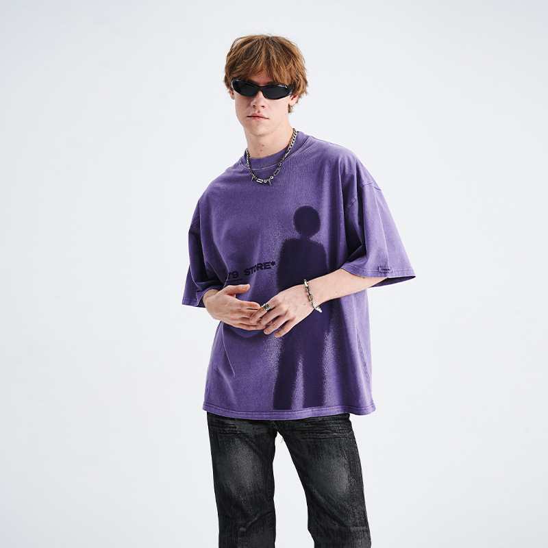 Portrait Printed Drop Shoulder Loose Couple T-Shirt 12