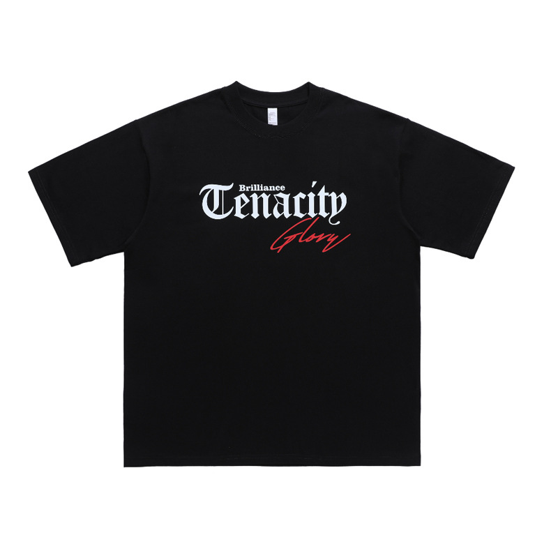 Retro simple text printed bottoming shirt 15