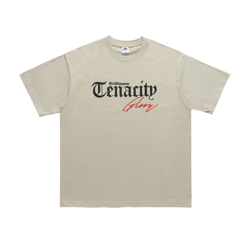 Retro simple text printed bottoming shirt 15