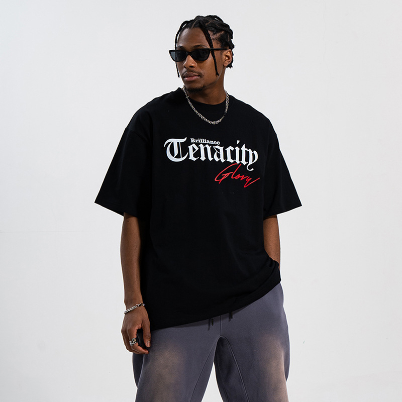 Retro simple text printed bottoming shirt 15