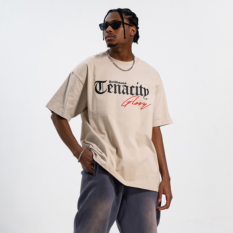 Retro simple text printed bottoming shirt 15