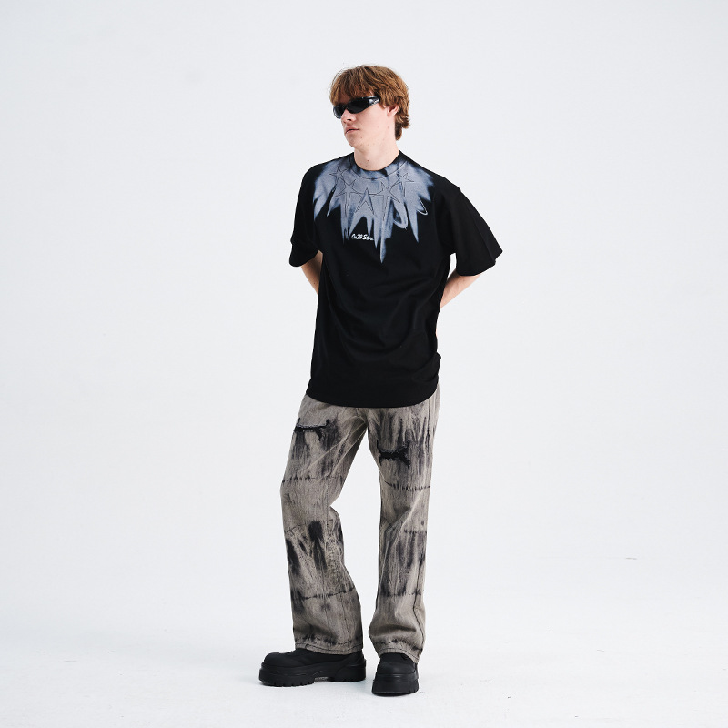 American five-star collar printed T-shirt 82