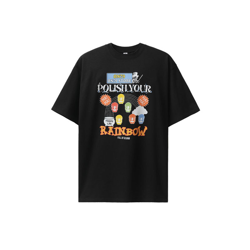 American skull cartoon print short sleeves 71