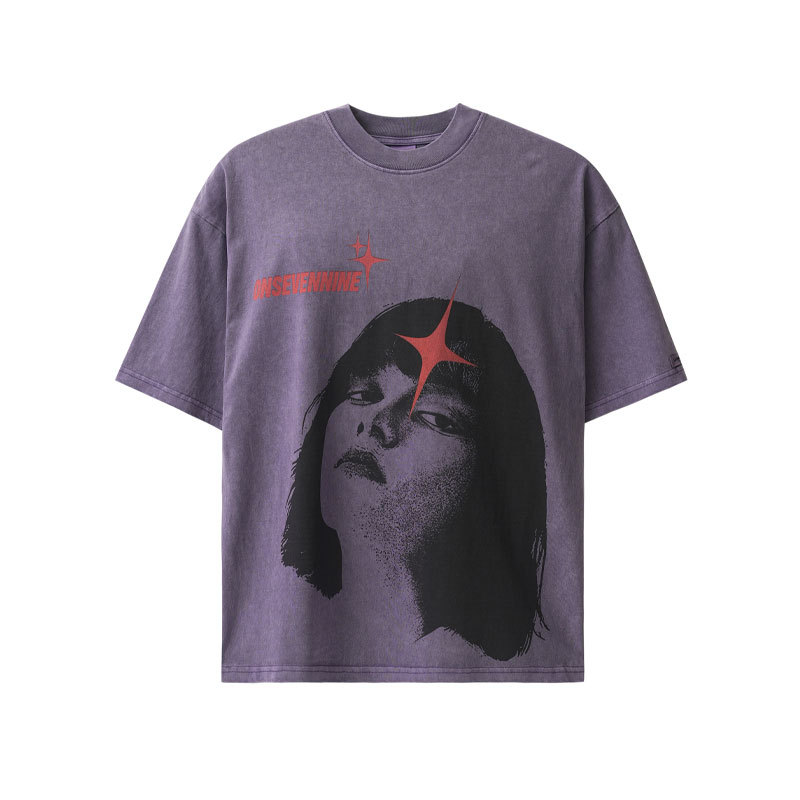 Cold style dark goddess printed loose T-shirt 49