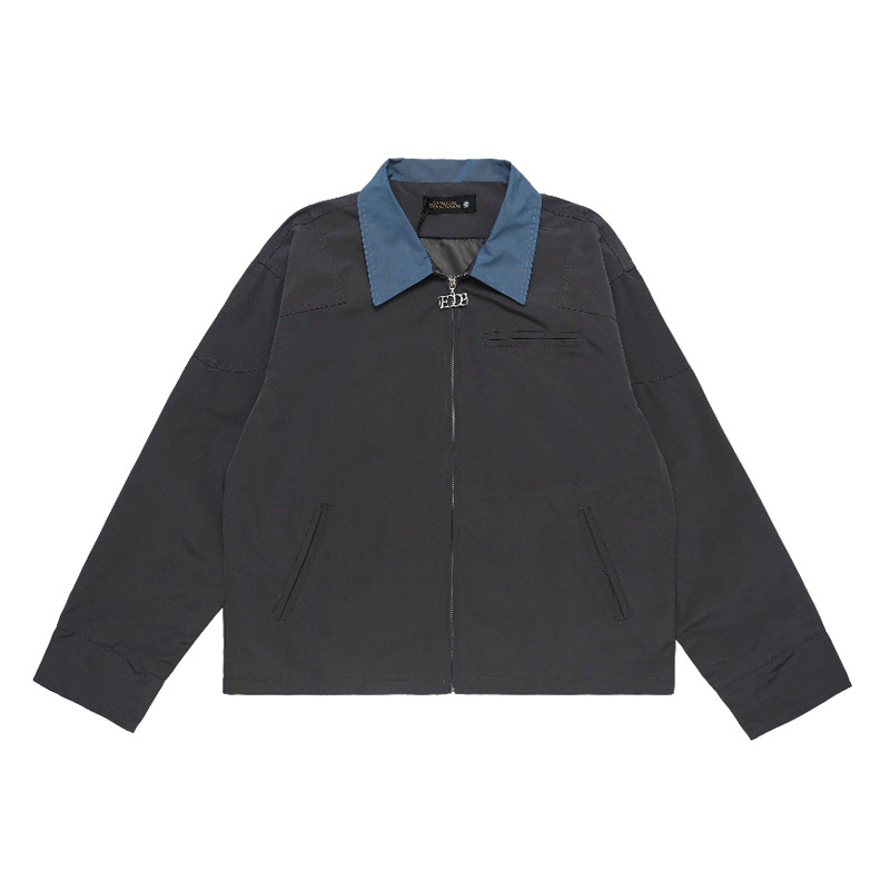 Color block lapel casual work jacket 79