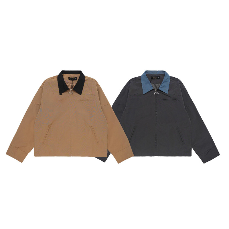 Color block lapel casual work jacket 79