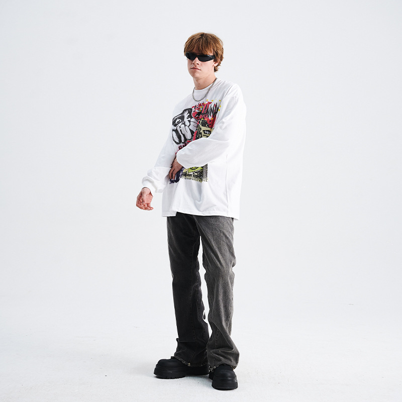 Graffiti Print Sun Protection Long Sleeve T-Shirt 80