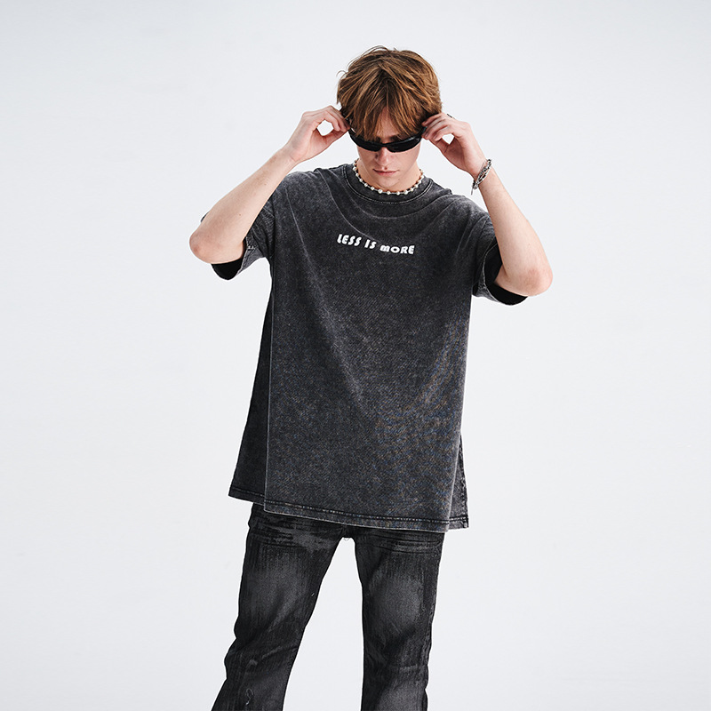 Distressed flame print dropped shoulder loose fit T-shirt 39
