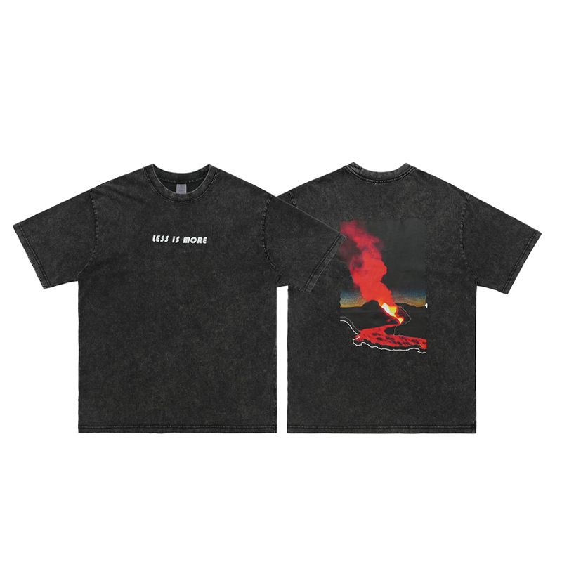 Distressed flame print dropped shoulder loose fit T-shirt 39