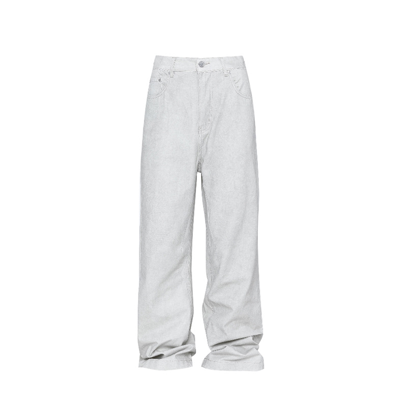 Distressed casual wide-leg pants with slight flare 81