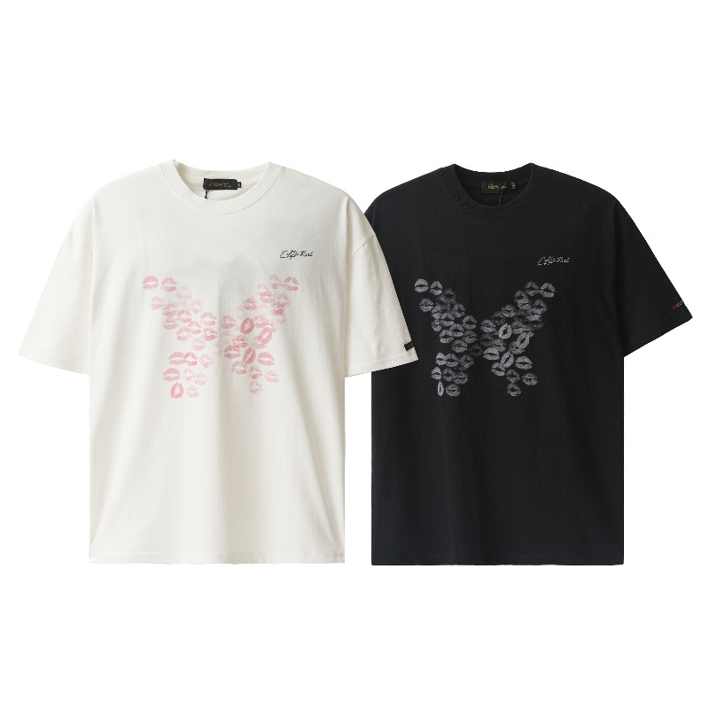 graffiti butterfly print short sleeves 62