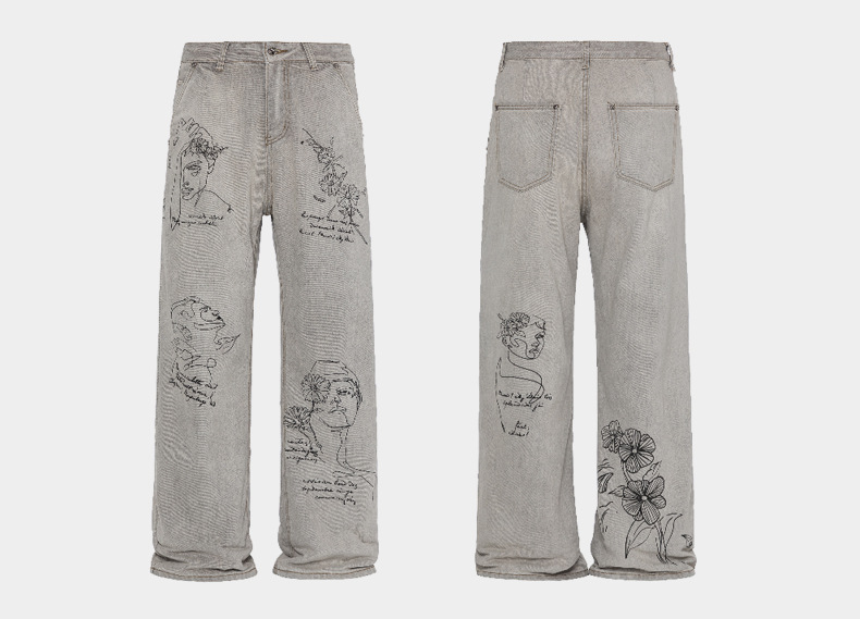 men's retro straight jeans 45