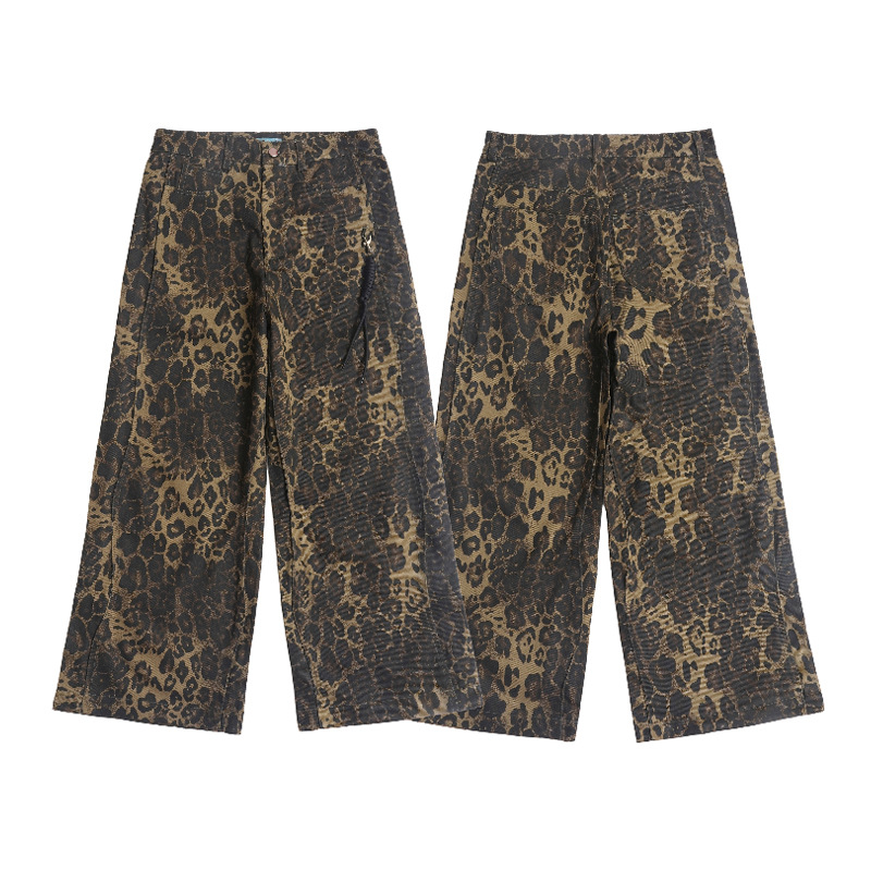 Overalls trendy brand wavy pants loose wide leg pants 58