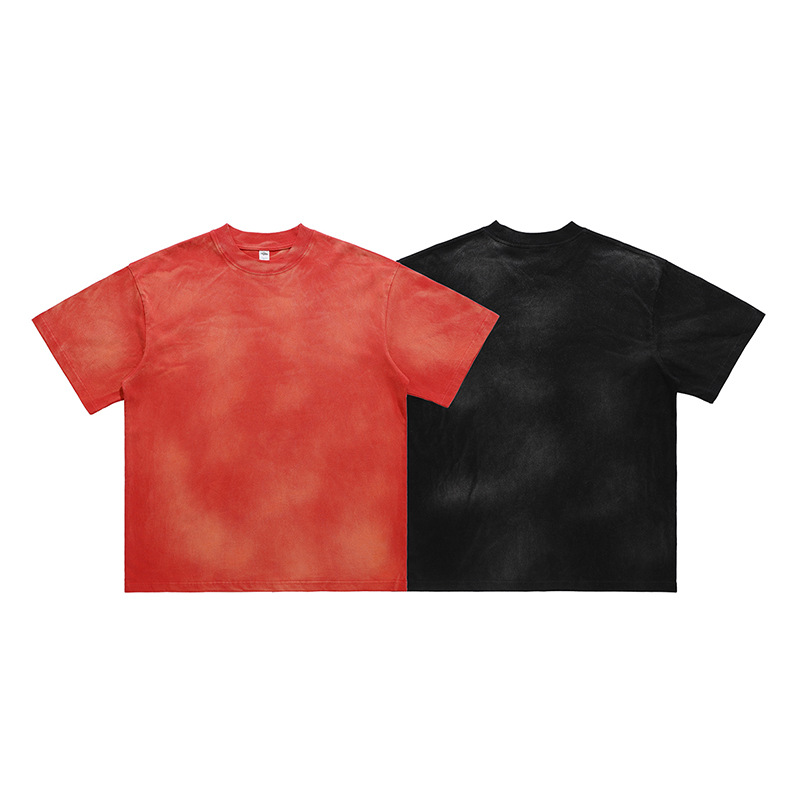 Paint block short sleeve unisex loose T-shirt 47