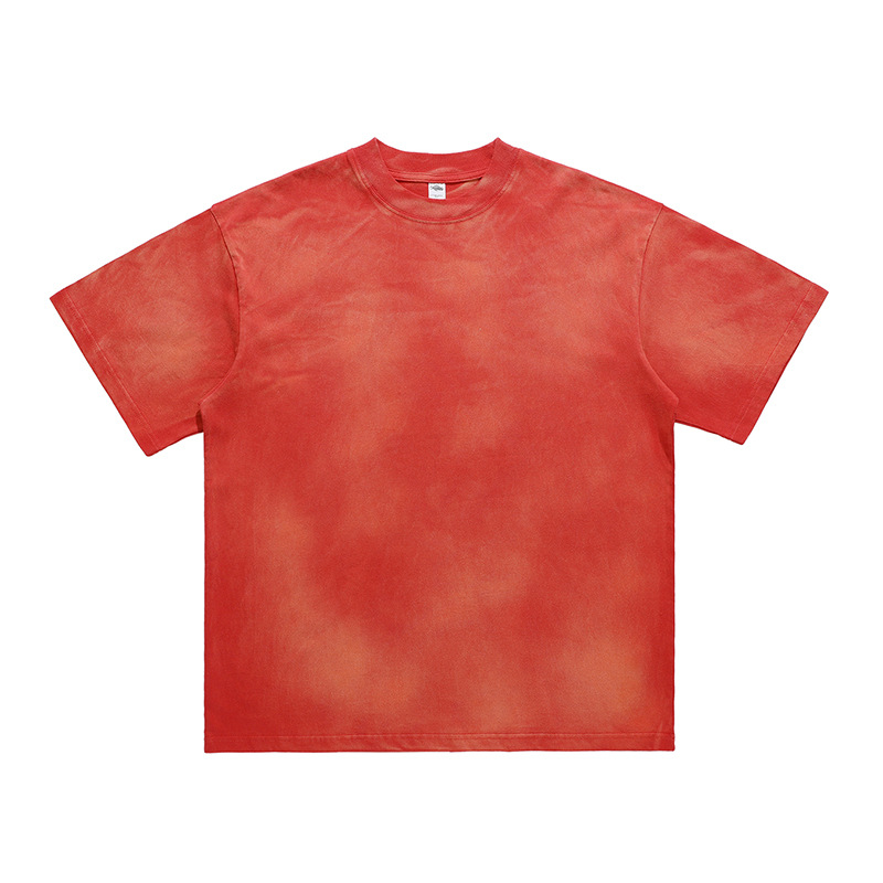 Paint block short sleeve unisex loose T-shirt 47