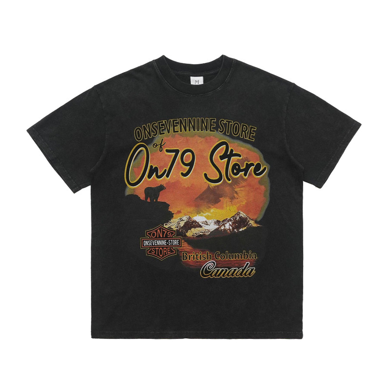 Spring and summer American style washed T-shirt trend 73