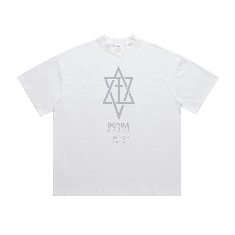 3M reflective printed half turtleneck T-shirt trendy 95