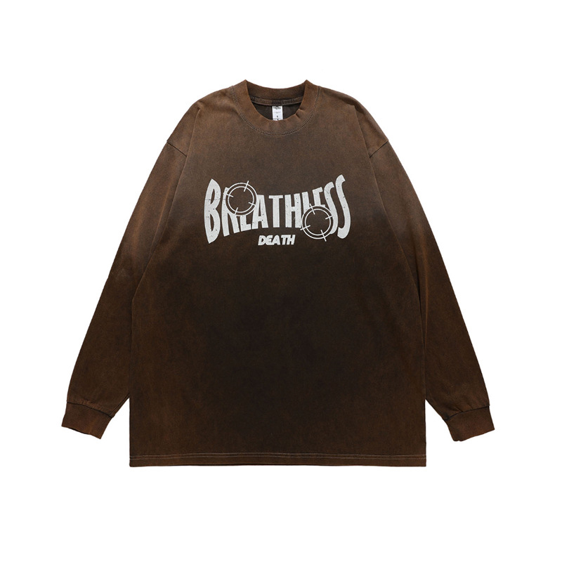 Hang dye gradient washed high street printed long sleeves 116