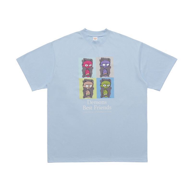 Cotton cover silk summer heavy fashion brand retro T-shirt 89