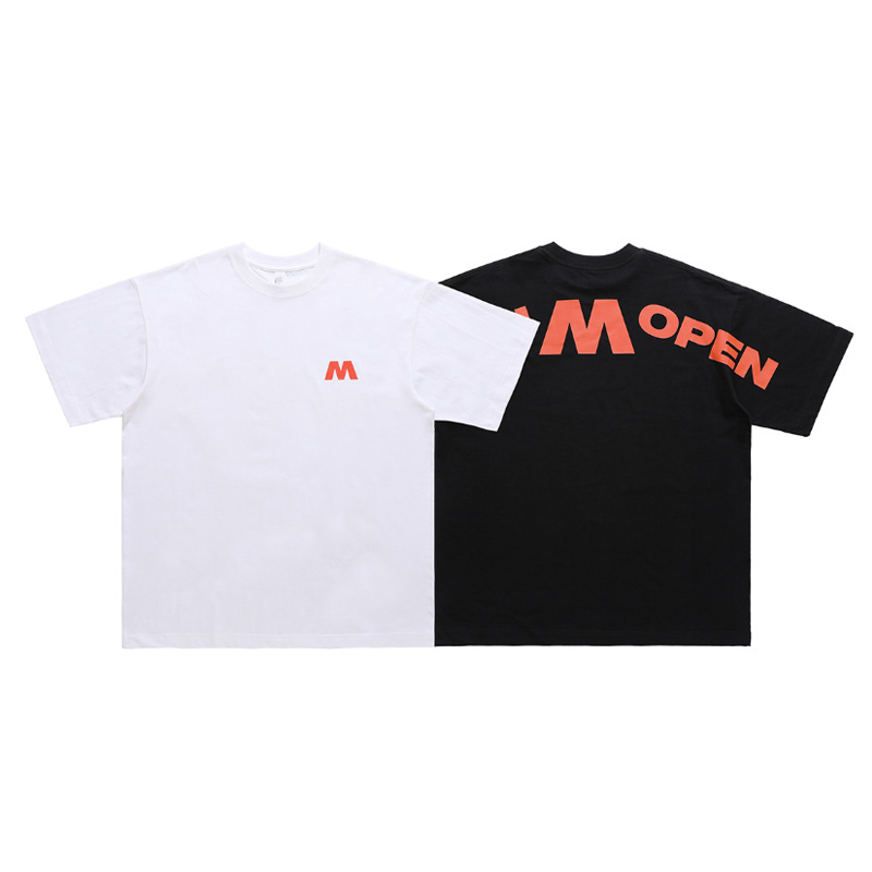 English raglan print narrow collar short-sleeved T-shirt 105