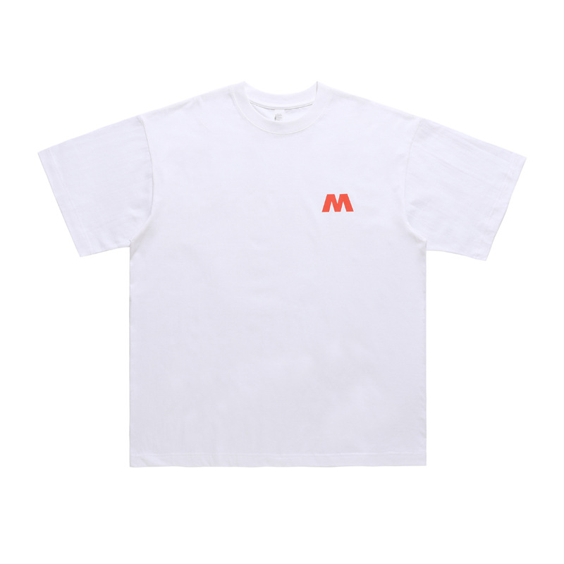 English raglan print narrow collar short-sleeved T-shirt 105