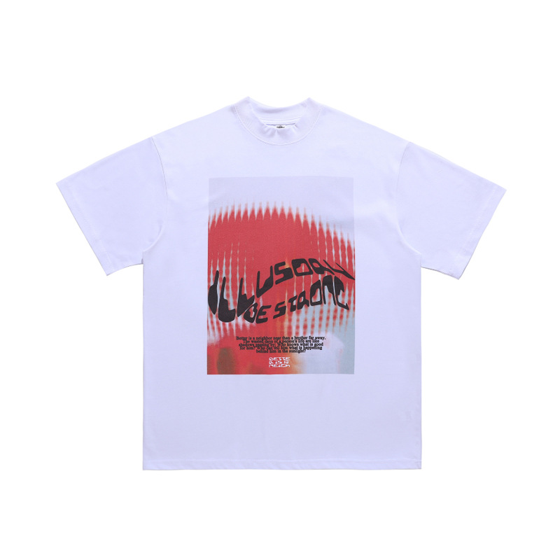 Small neckline cotton gingham couple T-shirt 84